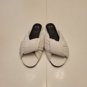 Marc Fisher White Puffy Bowed Sandal